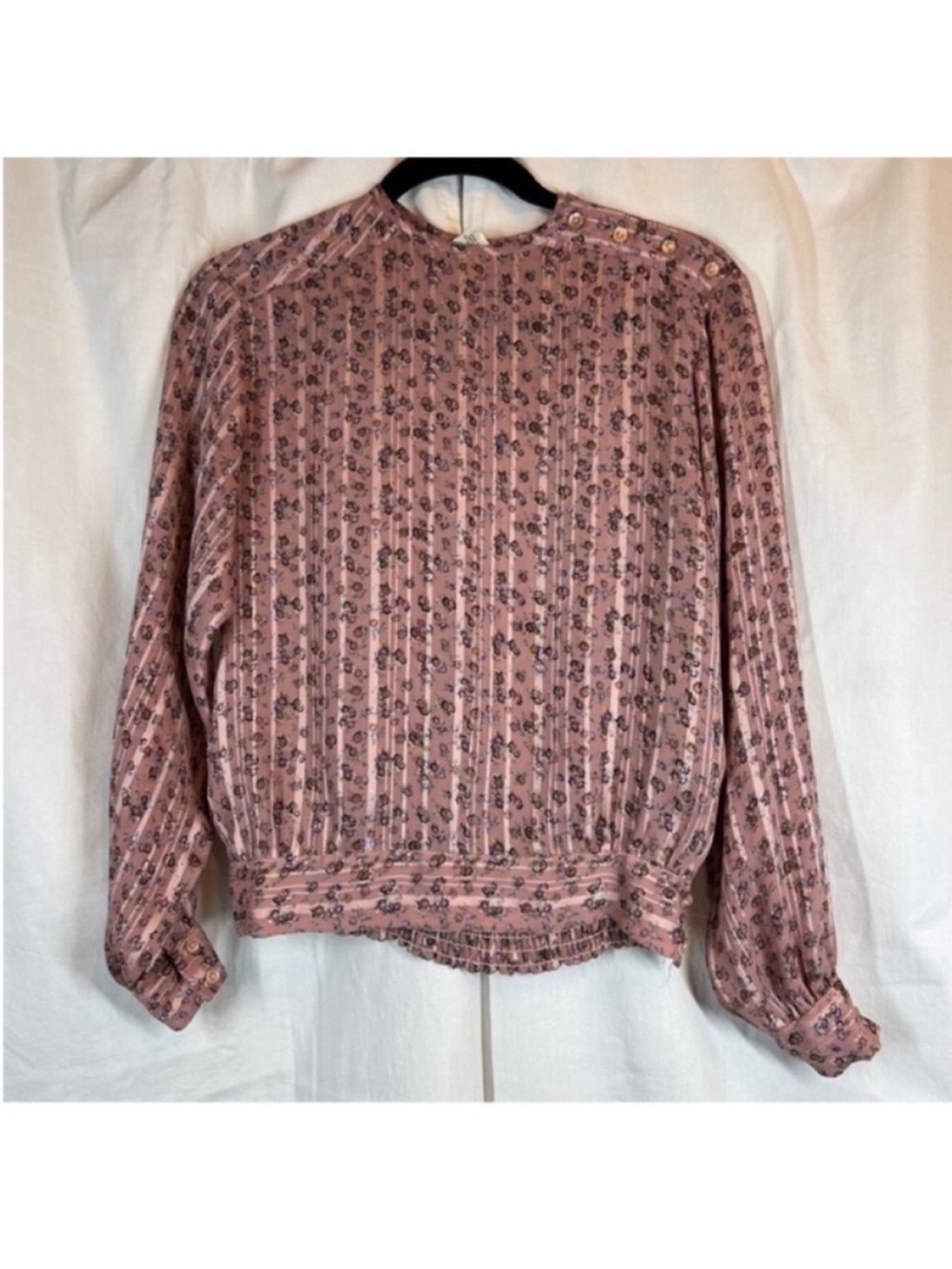 Vintage dainty all over floral stripe blouse 90s 90s feminine chic